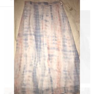 Tie dye chiffon midi skirt
